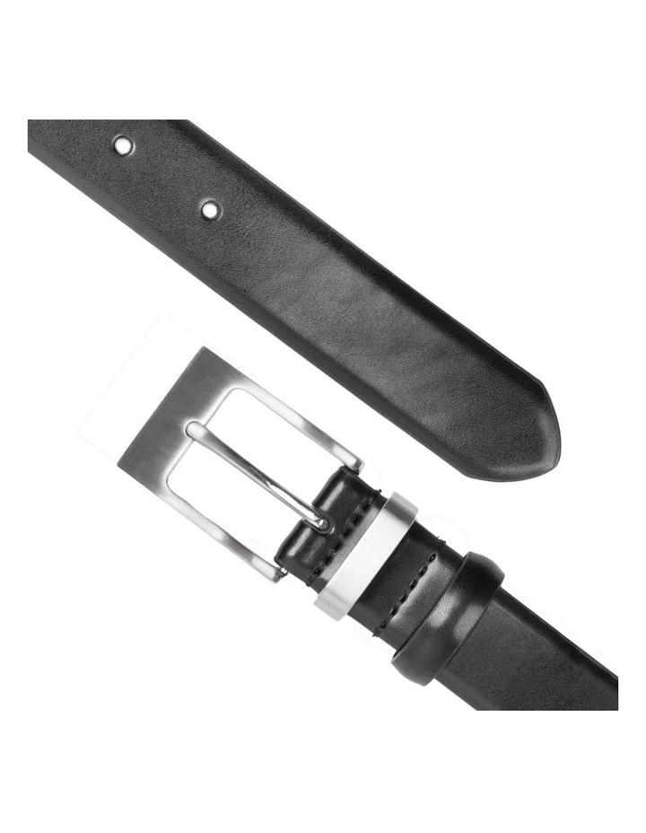 Double Keeper Leather Dress Belt in Black image 2