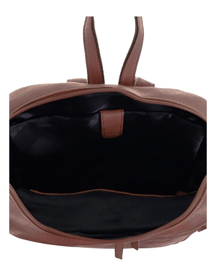 Pierre Cardin Vintage Leather Laptop Backpack in Chocolate image 2