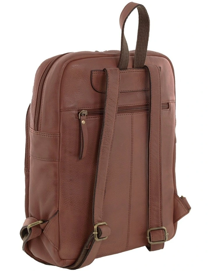 Pierre Cardin Vintage Leather Laptop Backpack in Chocolate image 4