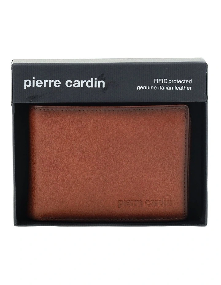 Pierre Cardin Genuine Leather Bi-Fold Wallet in Brandy image 4