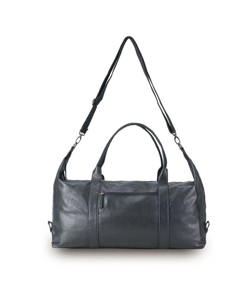 Vegan Leather Large Duffle Bag - Black image 3