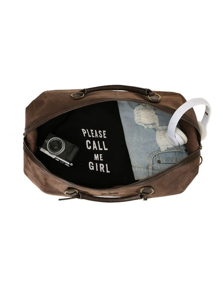 Waxed Canvas Duffle Bag - Brown image 2
