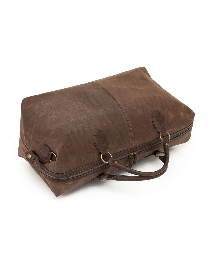 Waxed Canvas Duffle Bag - Brown image 3