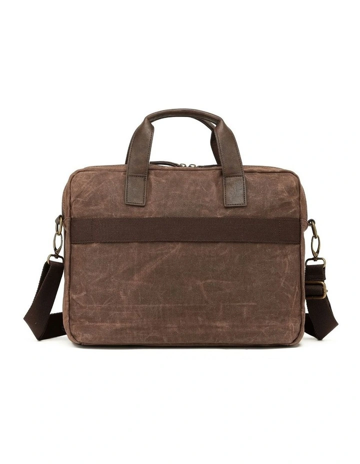 Waxed Canvas Briefcase - Brown image 3