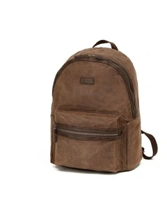 Waxed Canvas Backpack - Brown