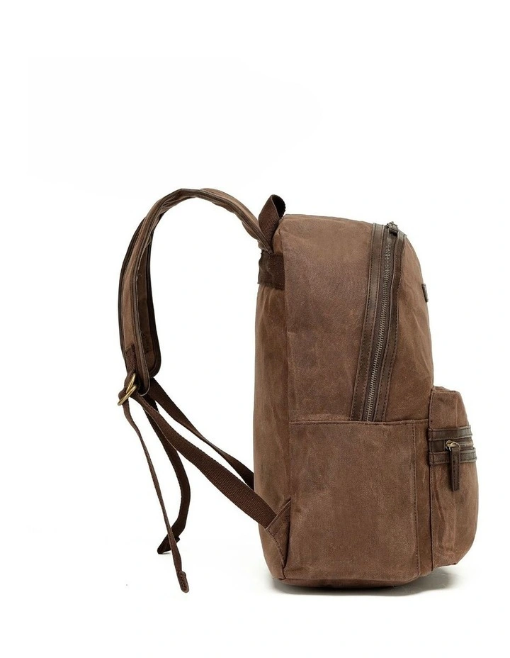 Waxed Canvas Backpack - Brown image 3