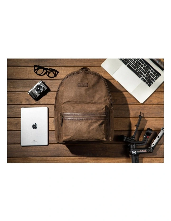 Waxed Canvas Backpack - Brown image 4