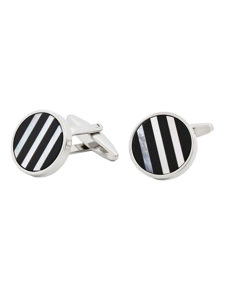 Mother Of Pearl Onyx Cufflinks image 1