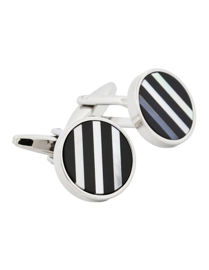 Mother Of Pearl Onyx Cufflinks image 2