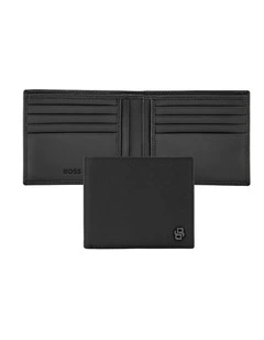 Boss Wallet Double B Saffiano Black Leather