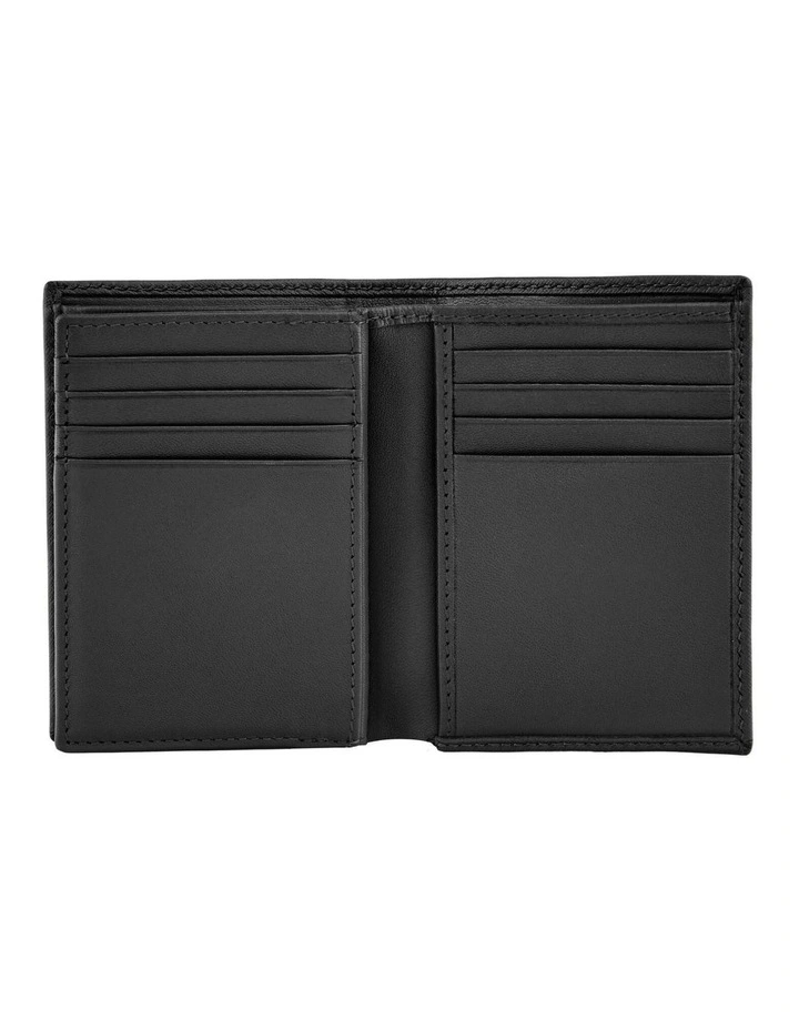 Boss Card Holder with flap Double B Saffiano Black Leather image 3