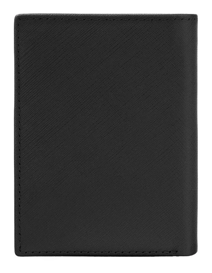 Boss Card Holder with flap Double B Saffiano Black Leather image 6