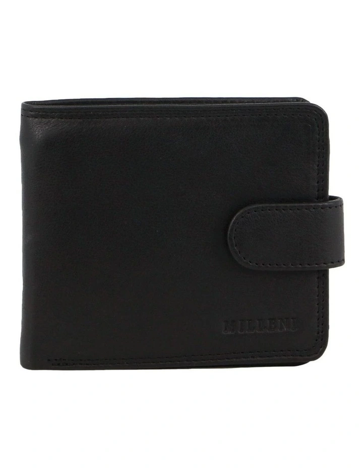 Milleni Genuine Leather Men's Tab Wallet in Black image 1