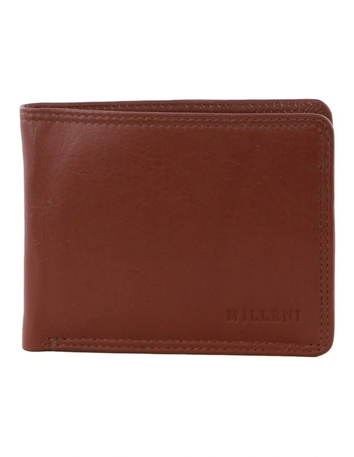 Milleni Genuine Leather Men's Flat Wallet In Tan image 1