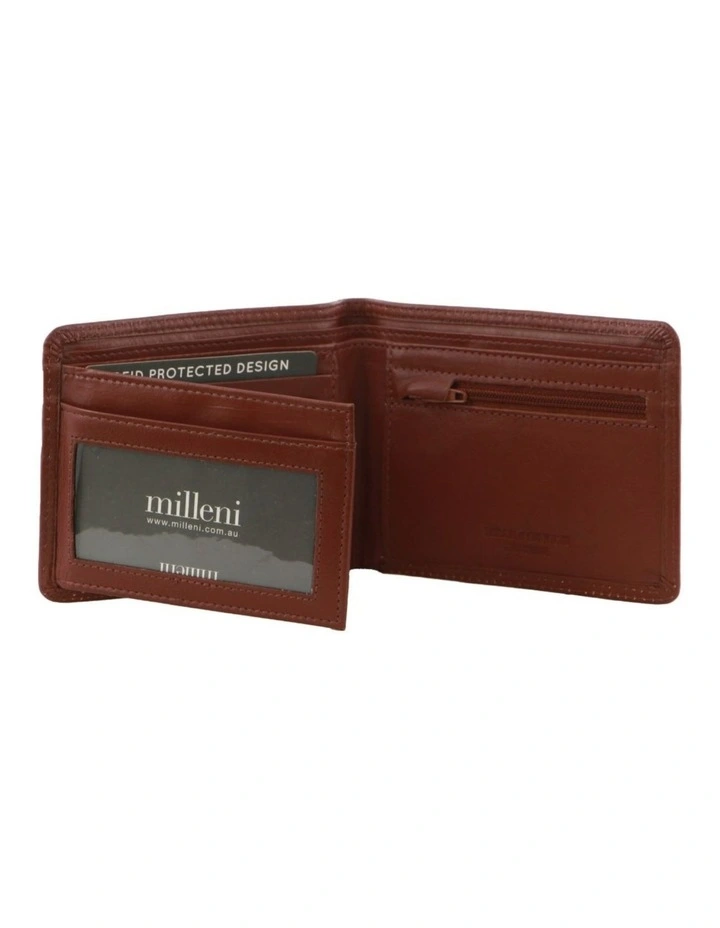 Milleni Genuine Leather Men's Flat Wallet In Tan image 2