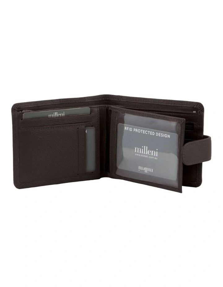 Milleni Genuine Leather Men's Tab Wallet in Brown image 2