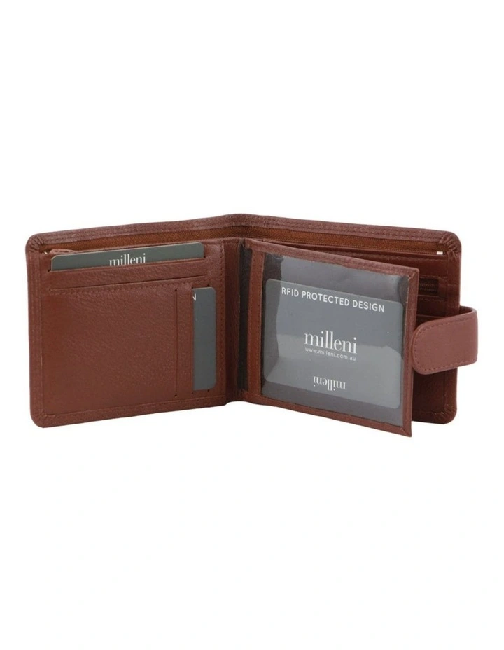 Milleni Genuine Leather Men's Tab Wallet in Tan image 2