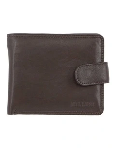 Milleni Genuine Leather Men's Tab Wallet in Brown
