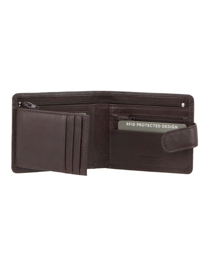 Milleni Genuine Leather Men's Tab Wallet in Brown image 2