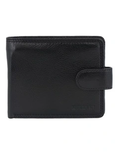 Milleni Genuine Leather Men's Tab Wallet in Black