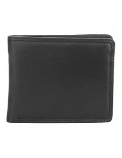 Milleni Genuine Leather Men's Flat Wallet In Black