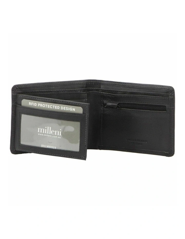 Milleni Genuine Leather Men's Flat Wallet In Black image 2