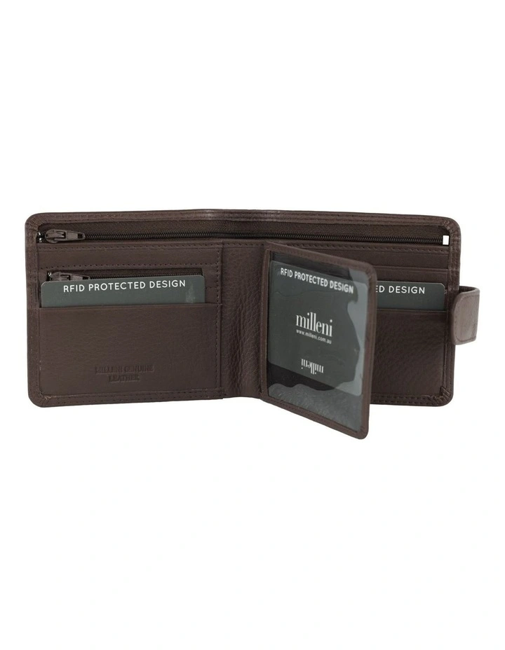 Milleni Genuine Leather Men's Tab Wallet in Brown image 2