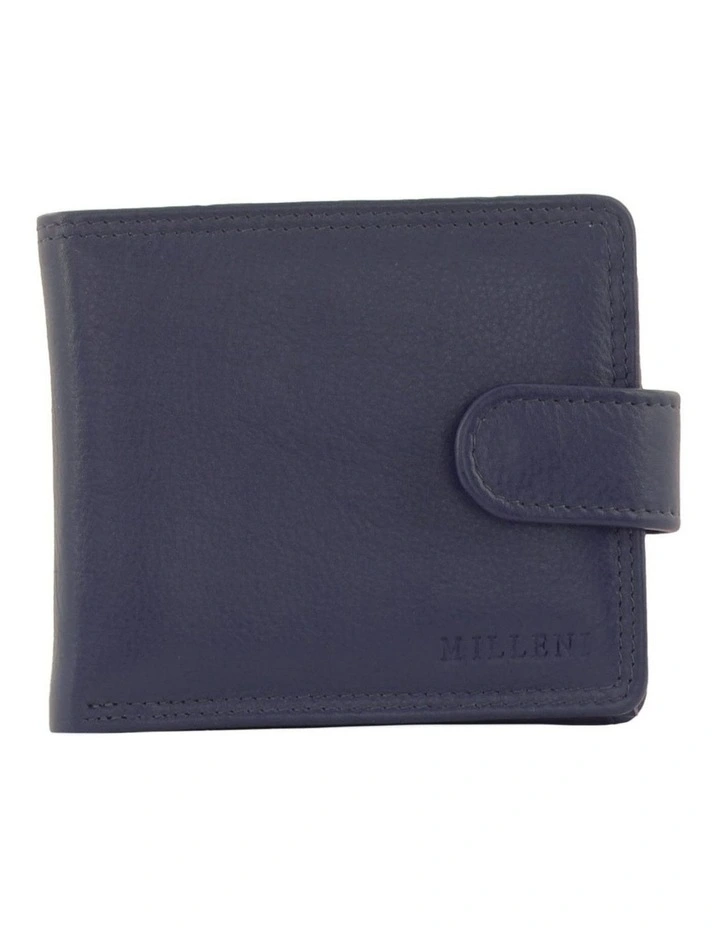 Milleni Genuine Leather Men's Tab Wallet in Navy image 1