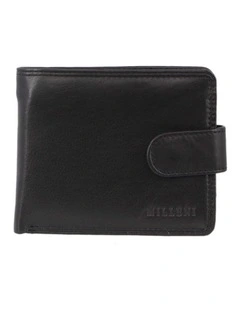 Milleni Genuine Leather Men's Tab Wallet in Black