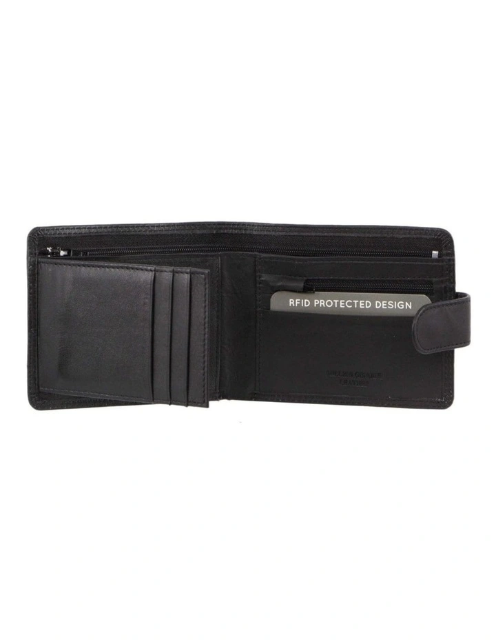 Milleni Genuine Leather Men's Tab Wallet in Black image 2