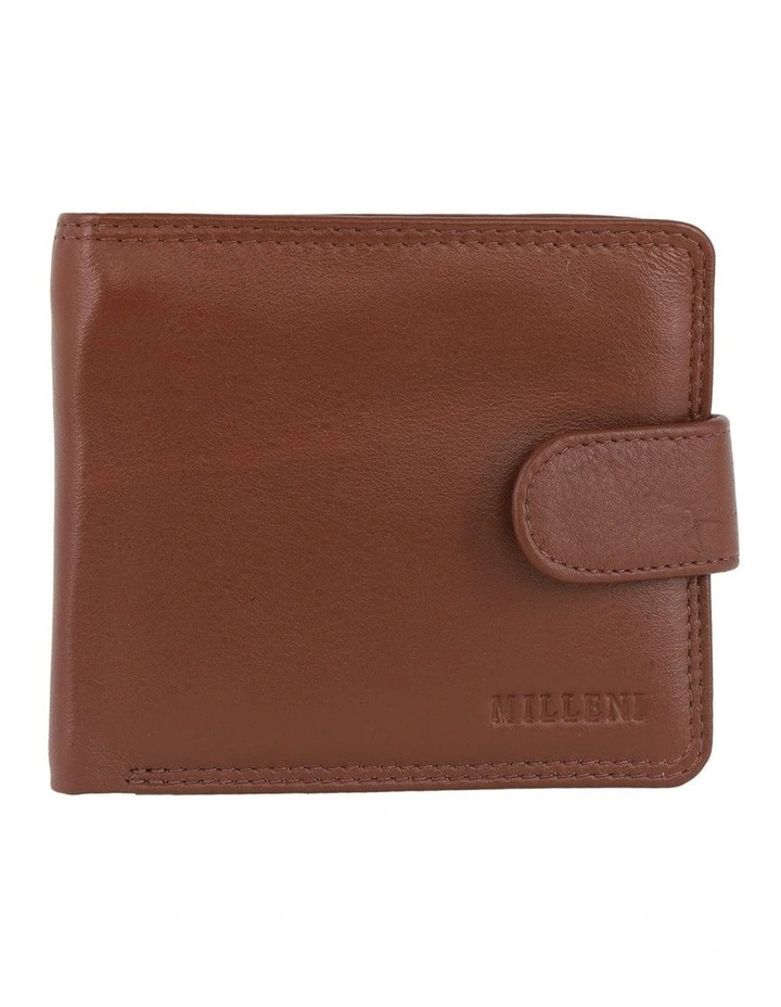 Milleni Genuine Leather Men's Tab Wallet in Tan image 1