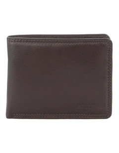 Milleni Genuine Leather Men's Flat Wallet In Brown