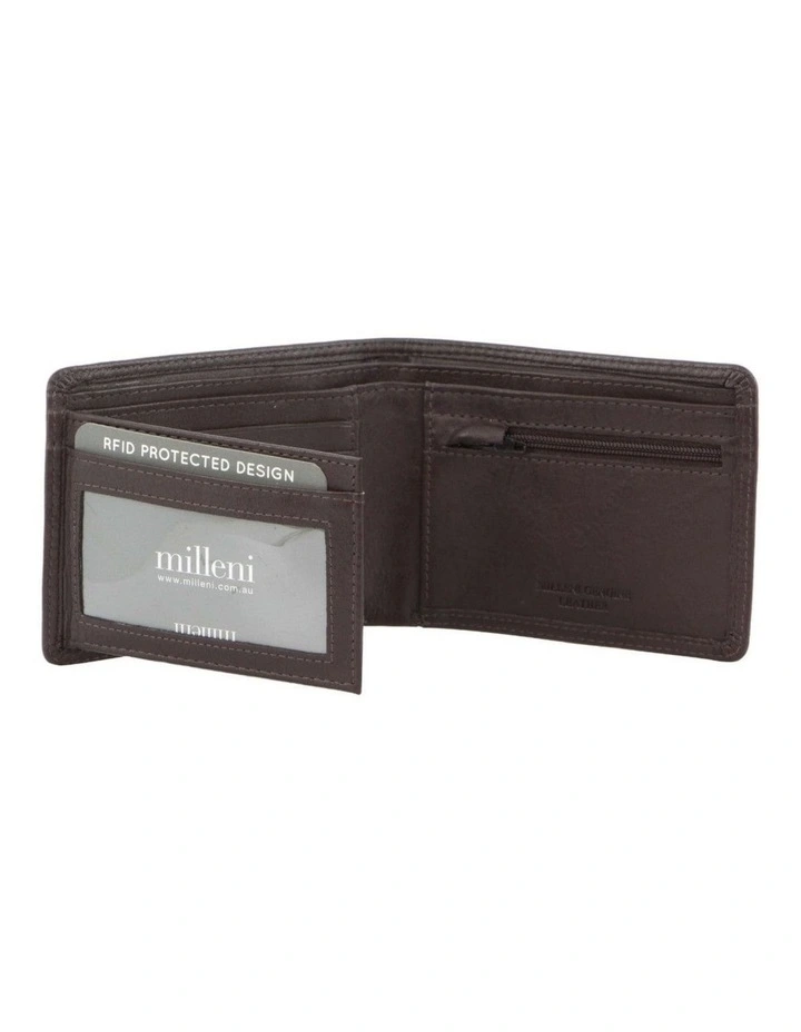 Milleni Genuine Leather Men's Flat Wallet In Brown image 2