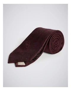 Burgundy Wedding Paisley Silk Tie