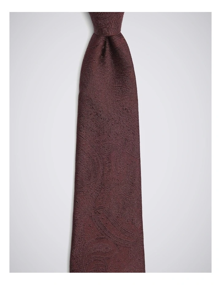 Burgundy Wedding Paisley Silk Tie image 2