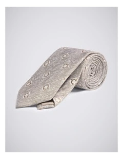 Neutral & Copper Medallion Tie