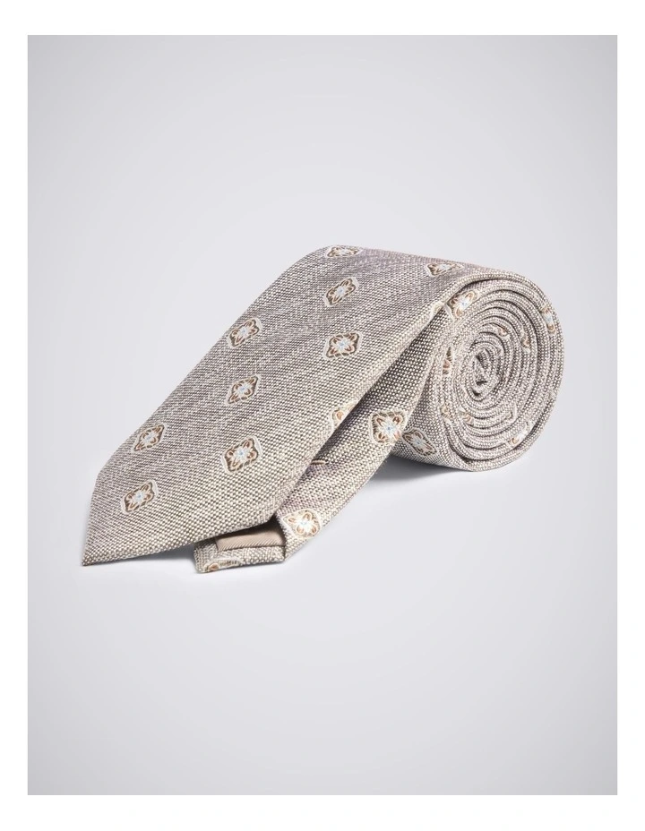 Neutral & Copper Medallion Tie image 1