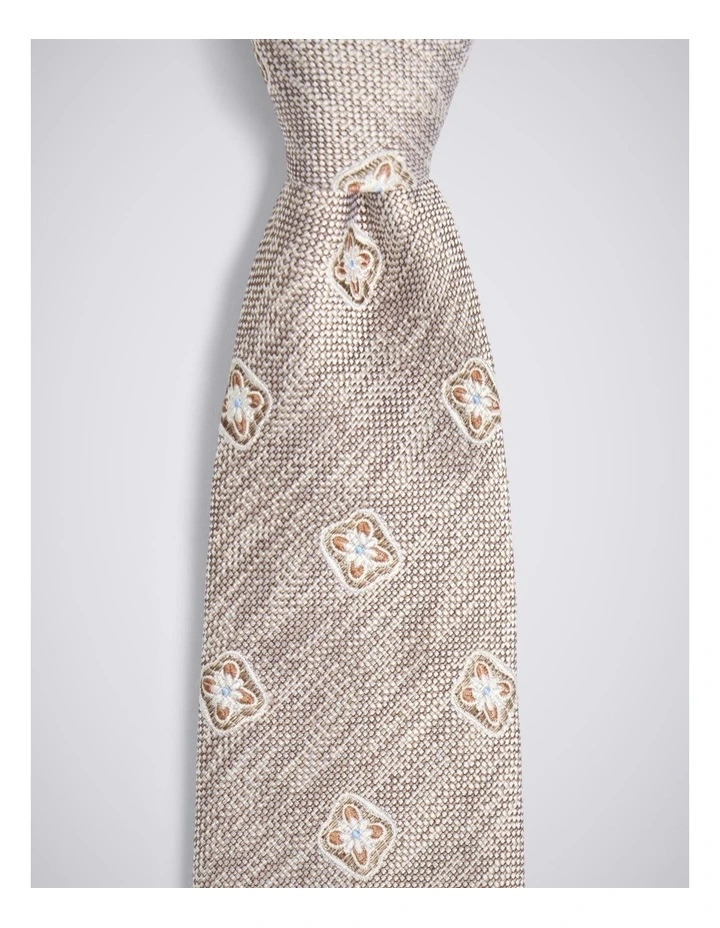 Neutral & Copper Medallion Tie image 2