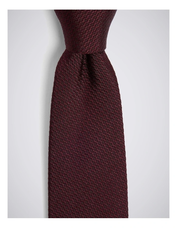 Burgundy Silk Semi Plain Tie image 2