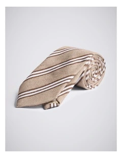 Italian Taupe & Copper Stripe Tie