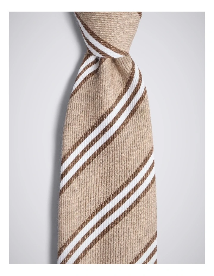 Italian Taupe & Copper Stripe Tie image 2