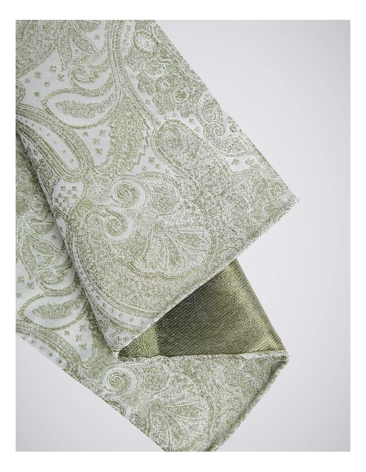 Sage Wedding Paisley Pocket Square image 2