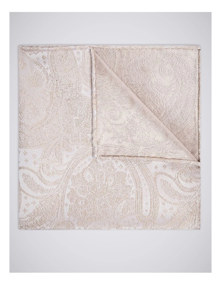 Champagne Wedding Paisley Pocket Square image 1
