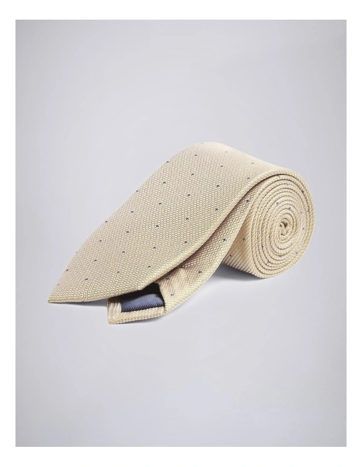 Champagne Contrast Spot Silk Tie image 1