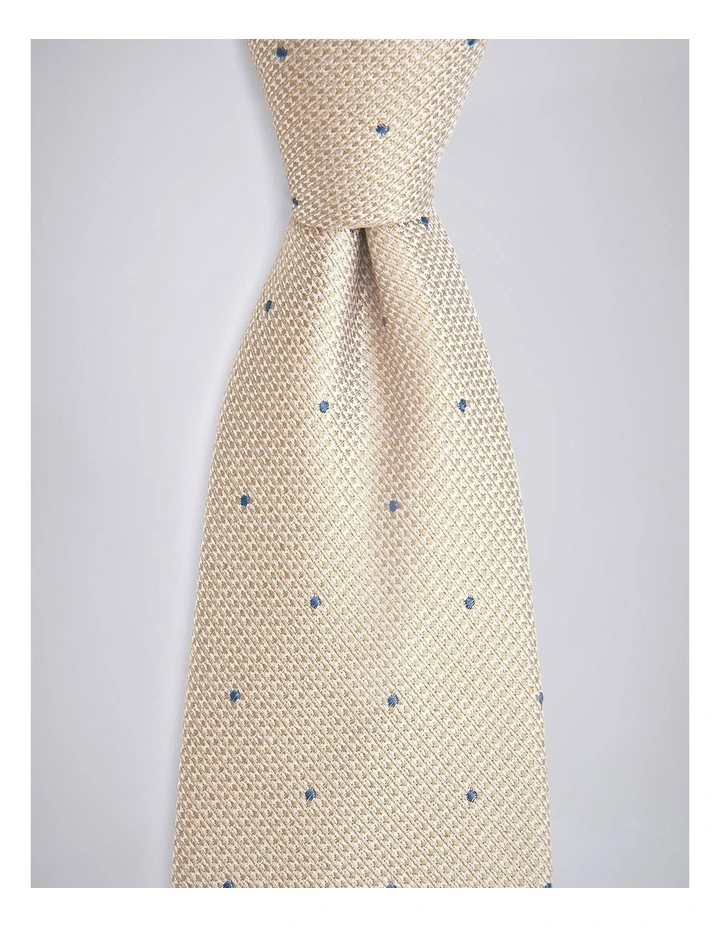 Champagne Contrast Spot Silk Tie image 2