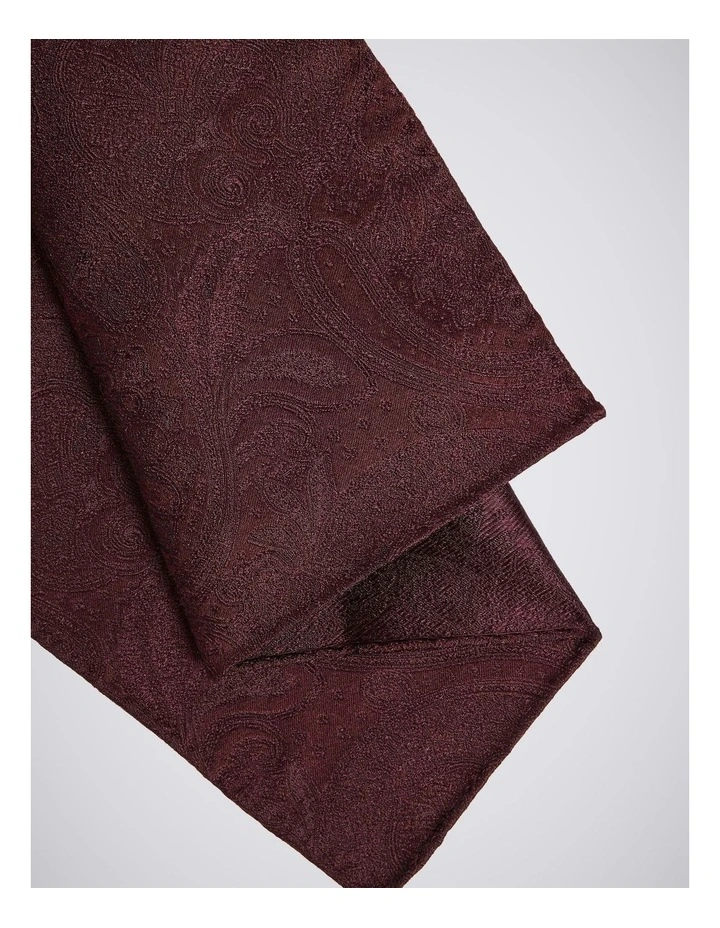 Burgundy Wedding Paisley Pocket Square image 2