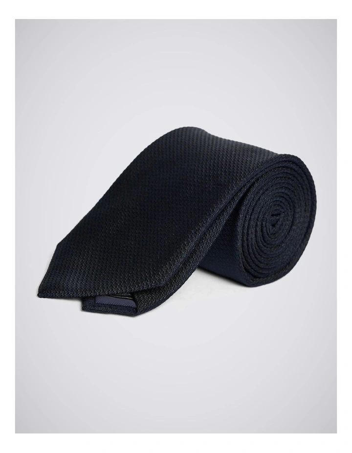 Navy Silk Semi Plain Tie image 1