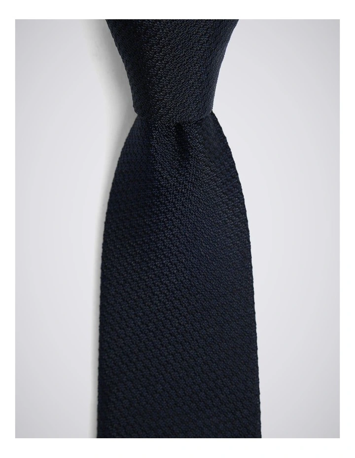 Navy Silk Semi Plain Tie image 2