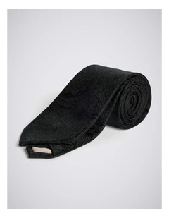 Black Wedding Paisley Silk Tie