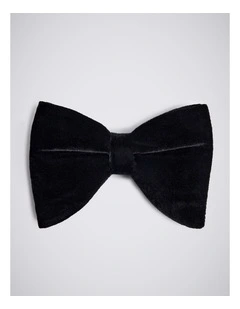 Black Floppy Velvet Pre-Tied Bow Tie